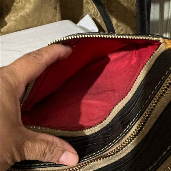 Dooney & Bourke Black and Brown Textured Messenger Bag - Picture 4 of 6